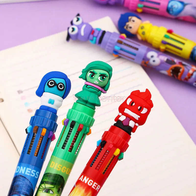 Disney 6/36pcs Cartoon Inside Out Doll 10 Colors Ballpoint Pen Cute Gel Pen Student Supplies Stationery Wholesale Gifts H251220