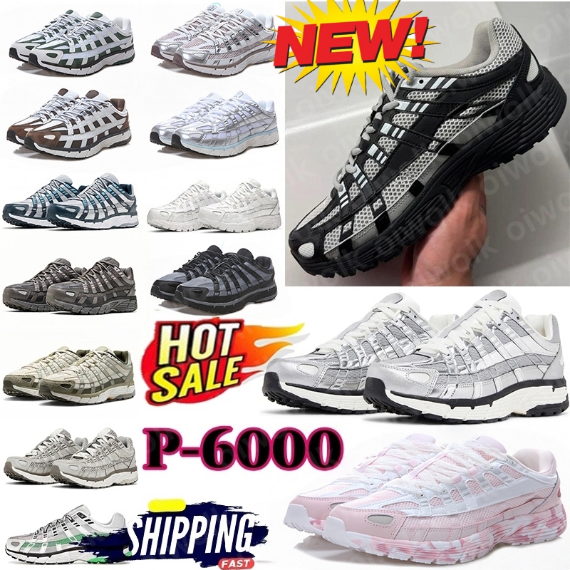 Y2K Retro Fashion Style Running Shoes p6000 Men Women Sneakers Triple White Black Muslin Cool Grey Pink Smoke Metallic Silver Racer Blue Sport Trainers 36-45