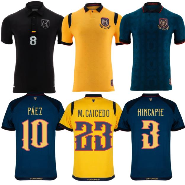 Ecuador 2025 Black Special Centenary soccer jerseys blue home away 100 Th 25 IBARRA MENA PRECIADO M.CAICEDO PACHO men kids kit football shirt Yellow uniform