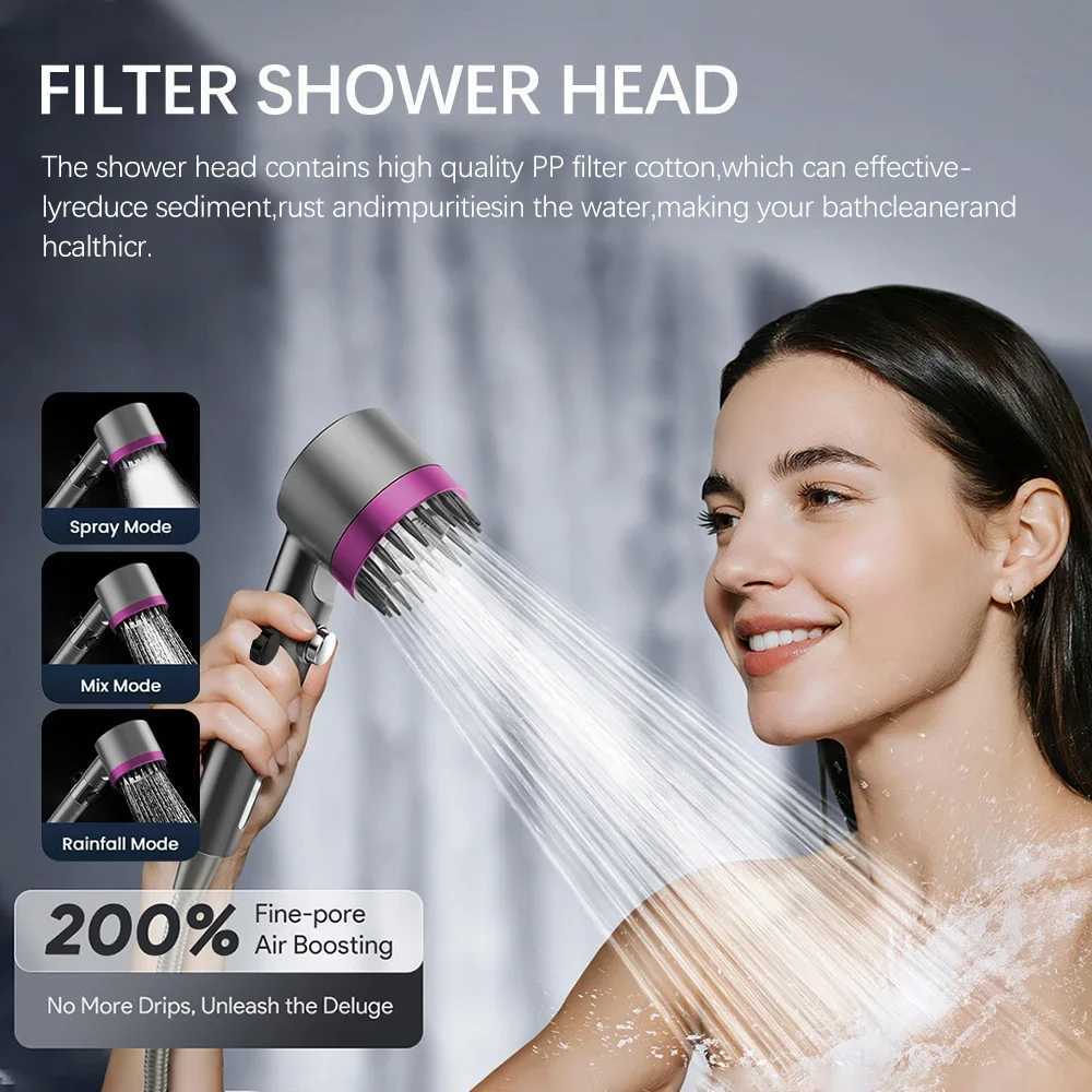 Filtered handheld View window for Shower Head bathroom shower faucet with new ion dropturbocharger and multiple spray modes C251220