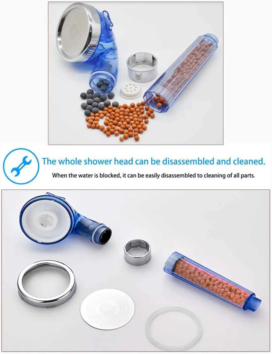 Zloog New 3 Modes Shower Head High Pressure Water Filter Shower Mineral balls Showerhead for Bathroom Anion Nozzle C251220