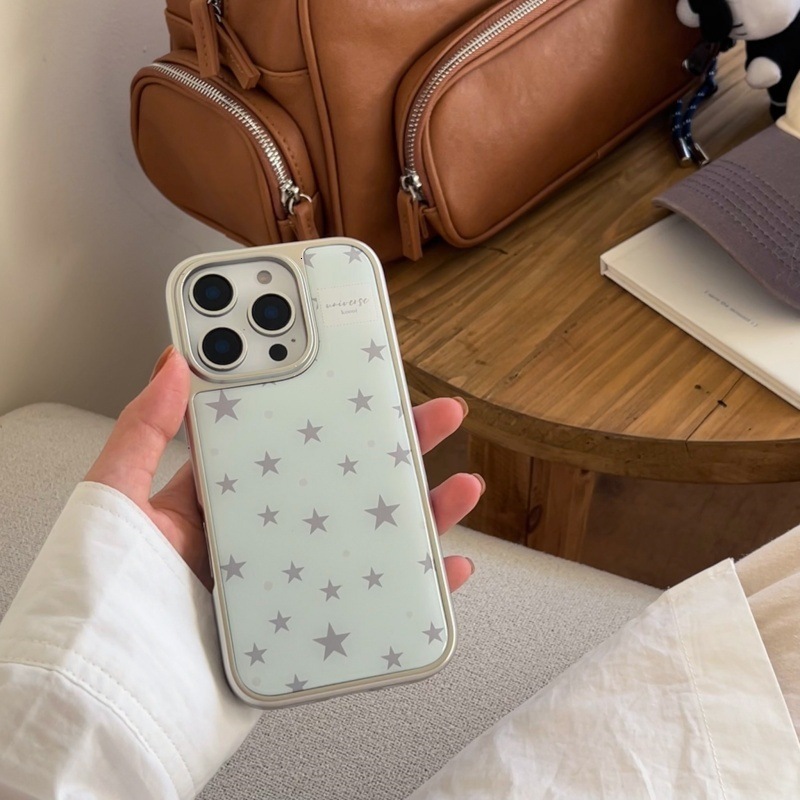 High-end Electroplated Epoxy Star Case iPhone 17 Pro Max, Apple 16, 14, 15, Niche Design for Women