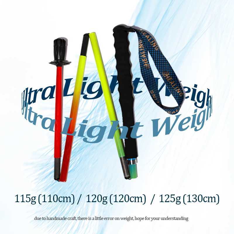 Ultralight Sticks T800 Carbon fiber Running Poles Outdoor Trekking Pole Hiking Stick 5-Sections Folding City Walking Sticks G251220