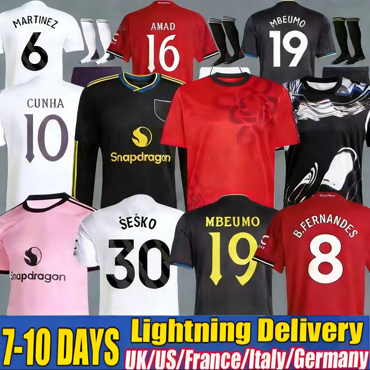 25 26 Manchest er United Soccer Jerseys GARNACHO HOJLUN MARTINEZ CASEMIRO UTD B. FERNANDES Football Shirt Tracksuit men kids 2025 AMAD