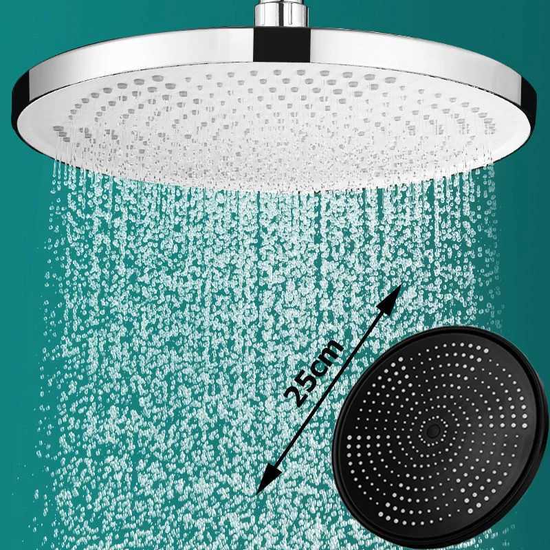 New 25CM Pressurized Ceiling Mounted Shower Head Supercharge Large Flow Top Spray ABS Thicken High Pressure Rainfall Shower Head C251220