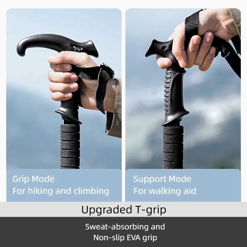 BISINNA 2PCS Walking Stick Adjustable 64-135cm Portable Aluminum Trekking Lightweight for Outdoor Backpacking Camping Hiking G251220