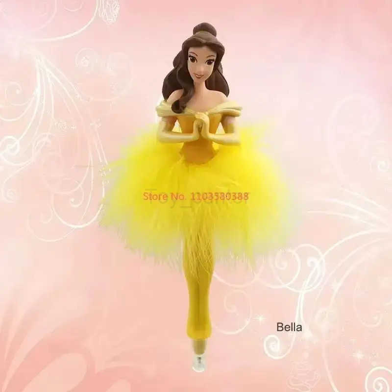Disney New Princess Modeling Kawaii Elsa Snow White Creativity Lovely Feather Pen Cartoon Girl Birthday Gift 05mm Ballpoint Pen H251220