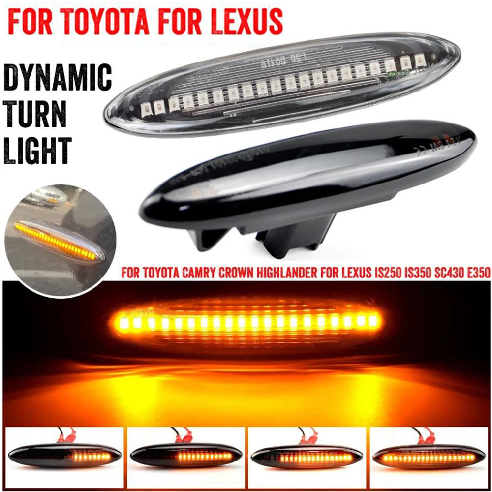 For Toyota Highlander XU40 2008-2013 LED Side Fender Marker Turn Signal Indicator Light 2PC