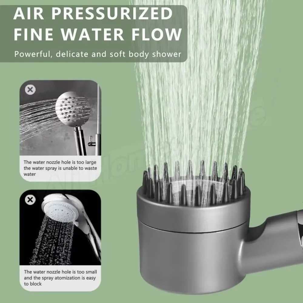 3 Modes Shower Head High Pressure Rain Faucet Shower Head with Massage Brush Rain Faucet Hand Shower Set Bathroom Accessories C251220
