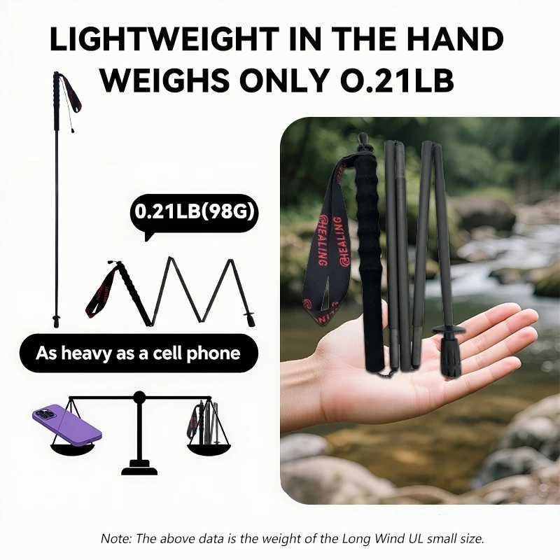 Trekking Poles City Walking Sticks-Carbon Fiber Lightweight 5 sections Folding poles Hiking Poles Running Climbing Stick G251220