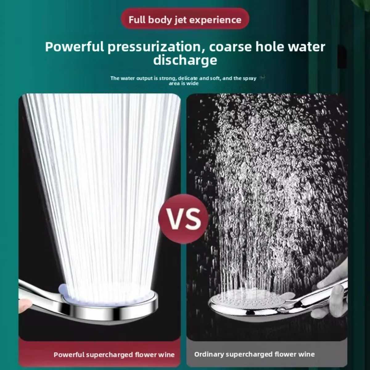 5 Modes Rain Shower Head High Pressure Hand Held Universal Shower Head Save Water Bathroom Shower Set Bathroom Accessories C251220