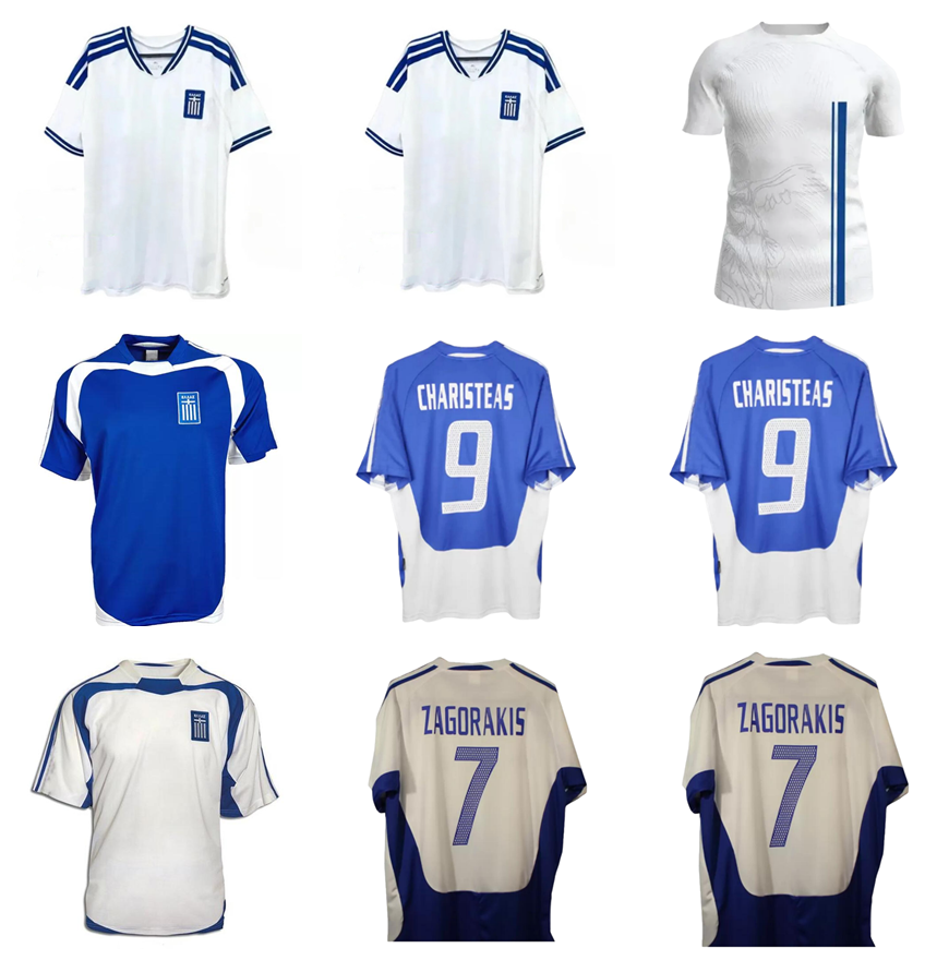 2025 2026 Retro classic greece soccer jerseys 2004 Charisteas Tsiartas Nikolaidis Zagorakis Karagounis Greece national team 24 25 26 27 Classic football shirts