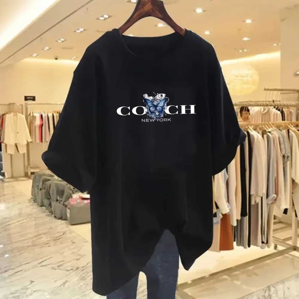 European Summer Trend Brand English Super Clear Print New Mens Loose Comfortable High Street Pure Cotton Breathable T-shirt C251220