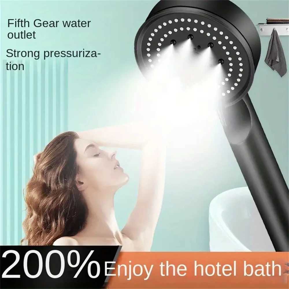 5 Modes Pressure Boost Shower Head Multifunction Adjustable Large Water Yield Shower Nozzle Massage Shower Bathroom Accessories C251220