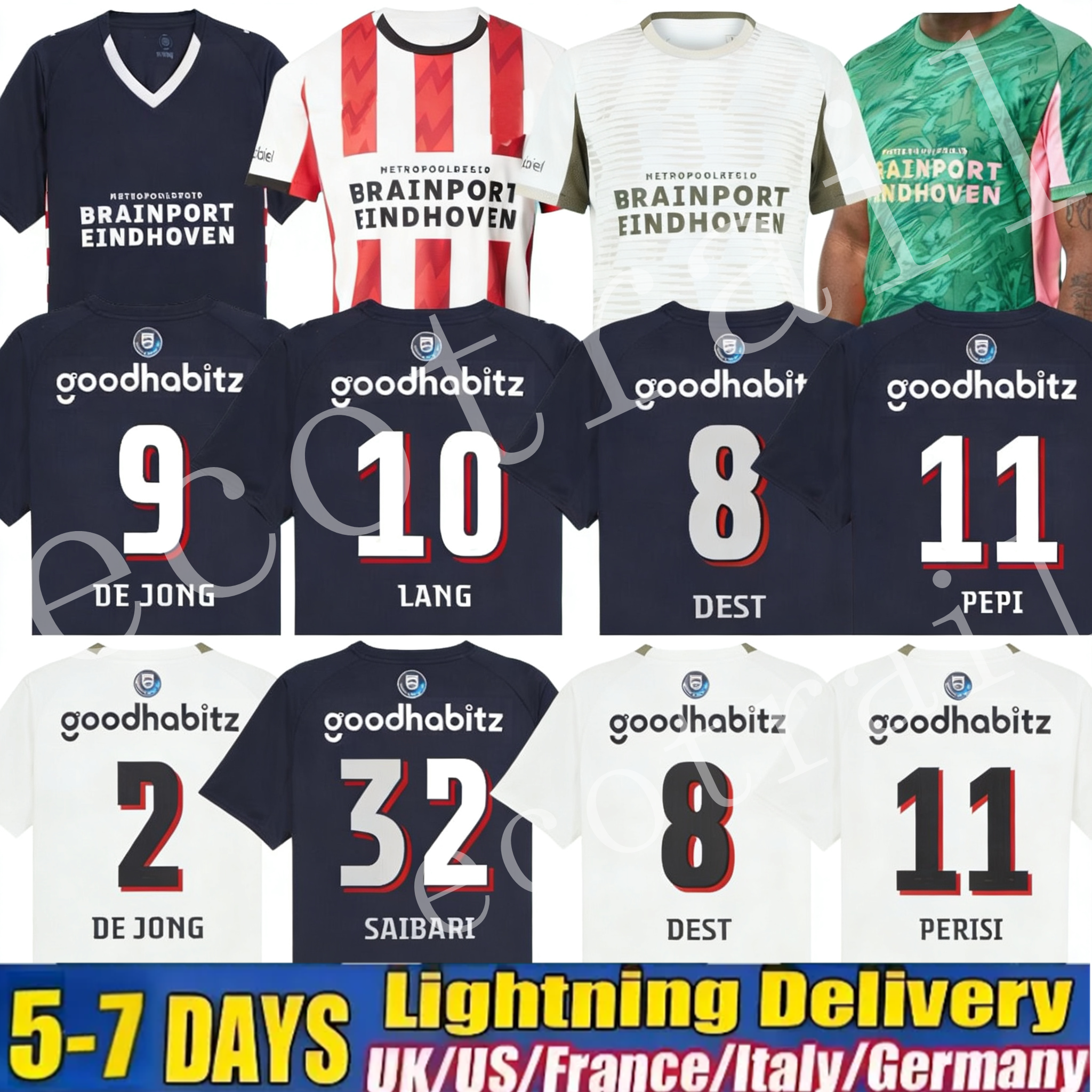 25 26 PSVS soccer Jerseys Eindhoven VERSION 2025 home away 3rd SAIBARI SCHOUTEN PEPI DE JONG LANG TILLMAN KIT foootball KID KIT MANS