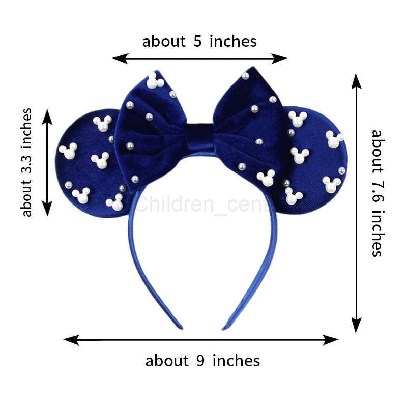 Disney Mickey Girl 33 Velvet Ear Headband For Girls Soft Butterfly Knot Headband Halloween Party Christmas Hair Accessories H251220