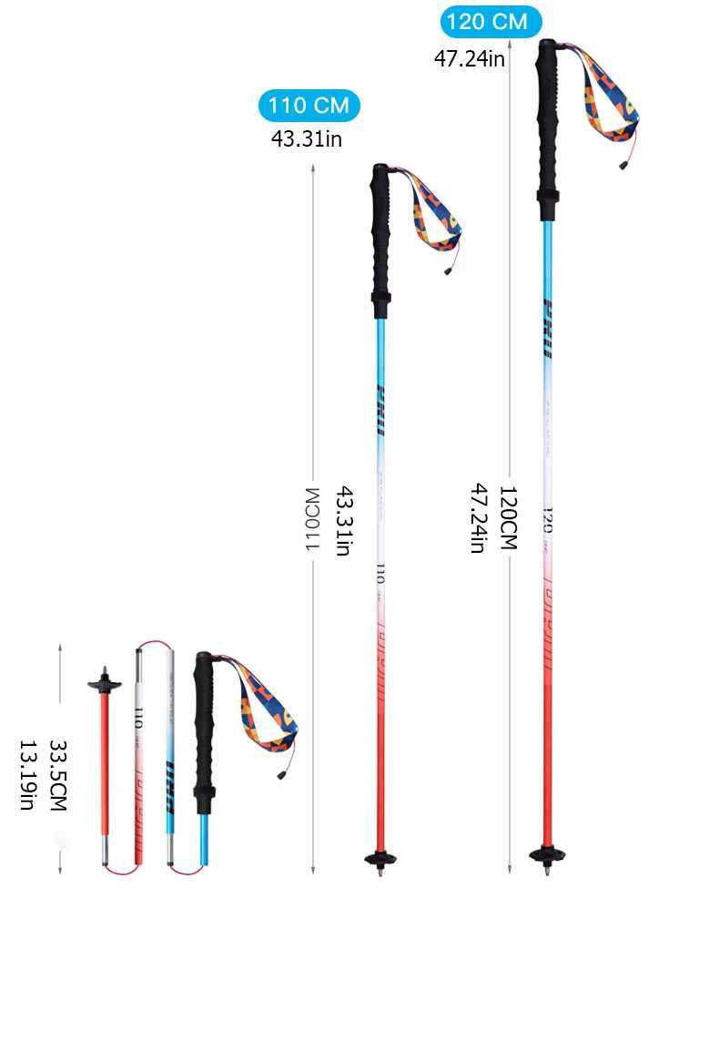 2pcs AONIJIE E4207 New Unisex Outdoor 7075 Aluminum Alloy Hiking Pole 4-section Cross-country Pole Walking Stick 110cm 120cm G251220
