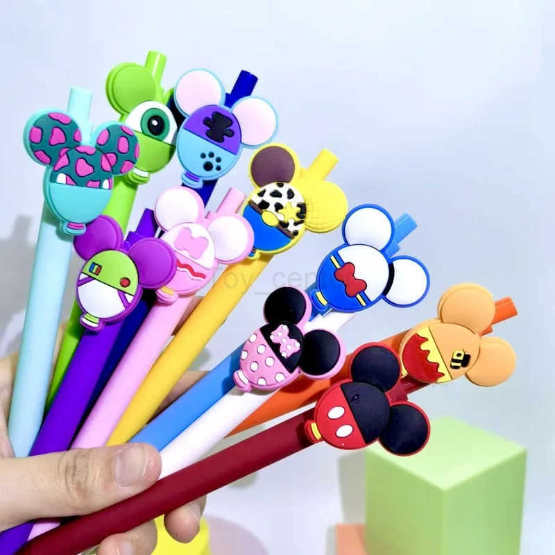 Disney Mickey Neutral Pen Cartoon Head Shape Ballpoint Pen 05mm Student Creative Stationery Office Signature Pen Gift Pen H251220