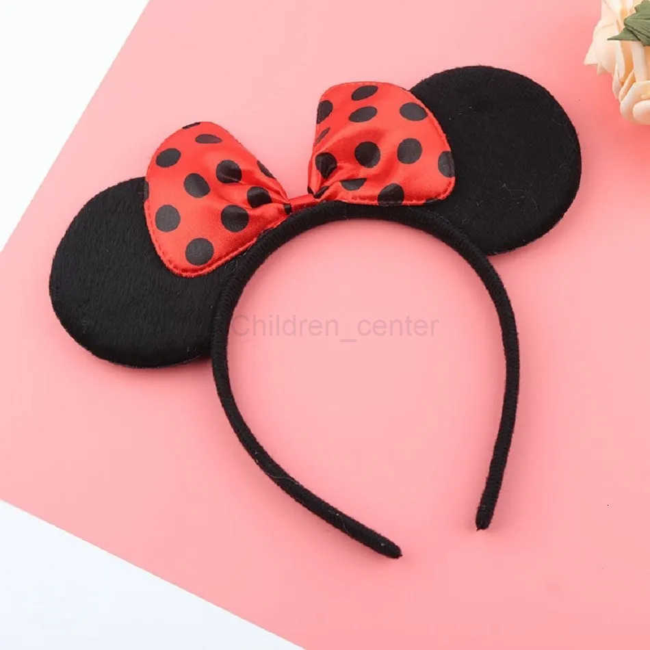 Disney Girl Mouse Ears Headband Children Princess Party Accessories Kids Bowknot Dots Hair Band Halloween Birthday Christmas Hairband H251220