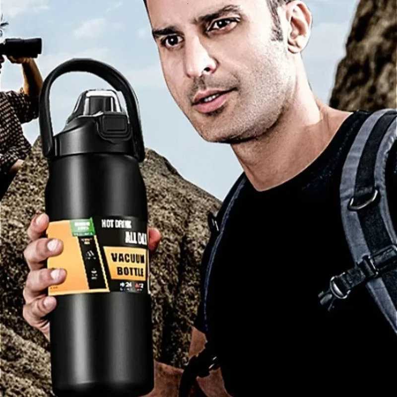 Portable Thermos with Straw 304 Stainless Steel Thermal Mug Tumbler Coffee Cup Sports Vacuum Flasks Cold and Hot Water Bottle H251219 W260226