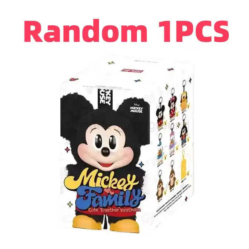 Disney Genuine Mickey Family Cute Together Keychain Series Blind Box Model Decoration Anime Figure Collectible Desktop Friends Gifts H2512201