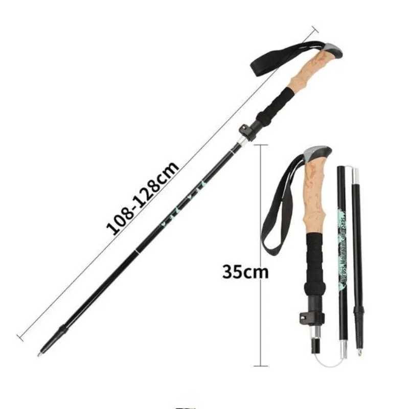 Ultralight Foldable Trekking Poles 5 Section Walking Sticks EVA Handles Quick-Lock Adjustment Portable for Hiking Camping G251220