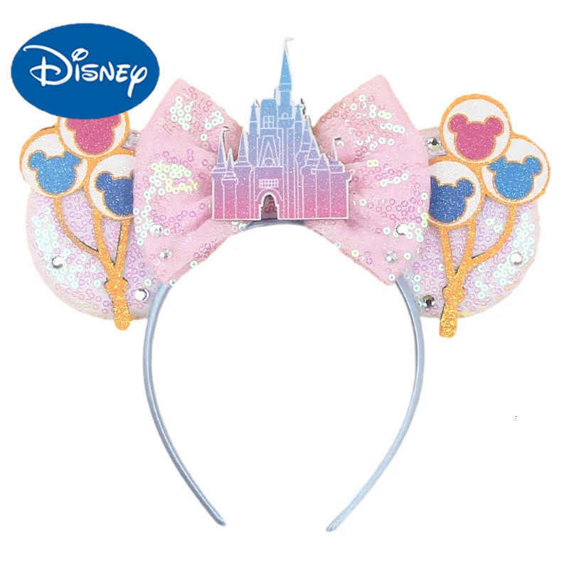 Disney 2023 Trip Mickey Ears Headband For Girls Women Sequin Castle 5Bow Hairband Festival Party Cosplay DIY Hair Accessories H251220