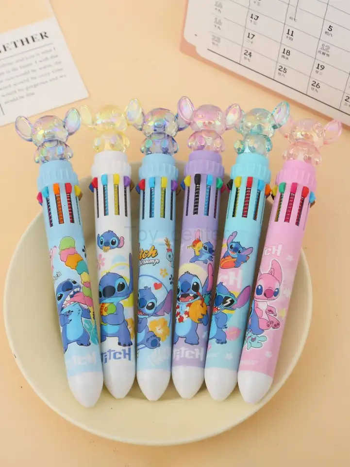 Disney 1/2/3pcs Stitch random style Press Ten Color Ballpoint Pen CartoonPen Stationery prefect for Christmas gift H2512201
