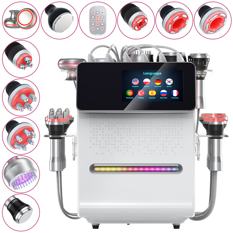 9-In-1 Ultrasonic Cavitation Slimming Machine 80Khz Vacuum RF Skin Tightening Body Sculpting Weight Loss Beauty Therapy Device