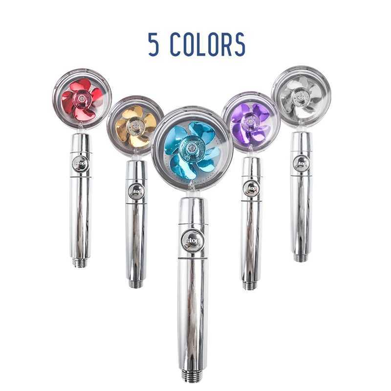 Hot Shower Head Water Saving Flow 360 Degrees Rotating With Small Fan ABS Rain High Pressure Spray Nozzle Bathroom Accessories C251220