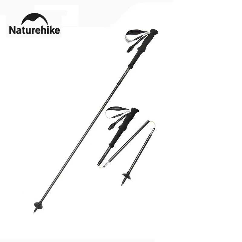 Naturehike 2025 New Aluminum Carbon Fiber Folding Hiking Cane Ultralight Trekking Poles 1pcs Travel Quick Open Walking Sticks G251220