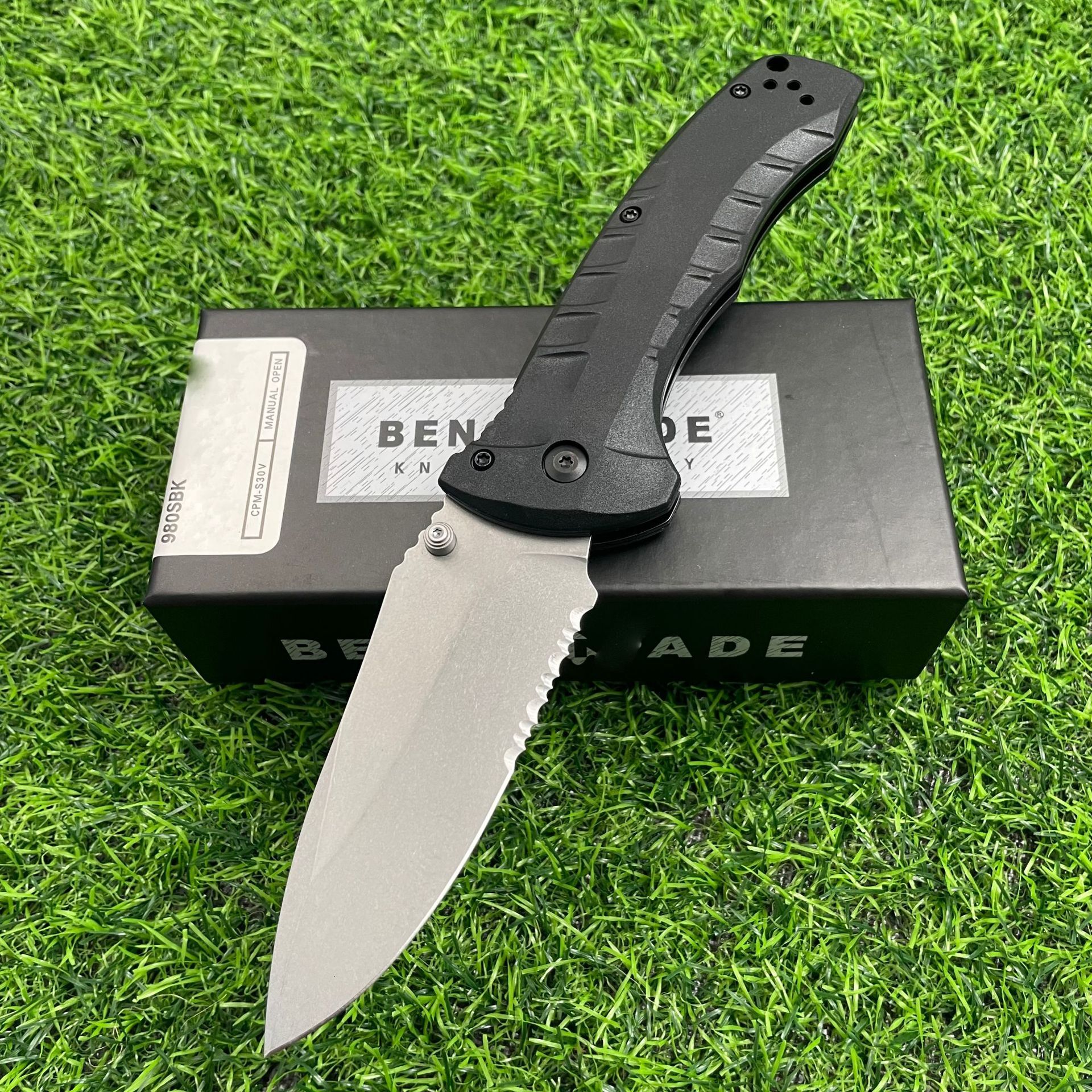 980 Seriers Outdoor Folding Knife, Jungle Survival Tactical Pocketknives, couteau fixed blade knife Utility Full Blade/ Serrated Blade pocket knife De