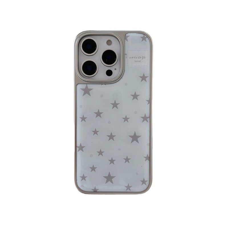 High-end Electroplated Epoxy Star Case iPhone 17 Pro Max, Apple 16, 14, 15, Niche Design for Women