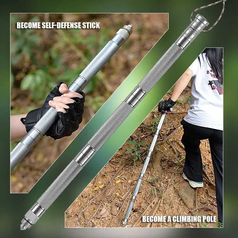 CEOI GWOK Adjustable Foldable Trekking Poles Compact Hiking Sticks for Mountain Climbing Walking Multifunctional Walking Sticks G251220