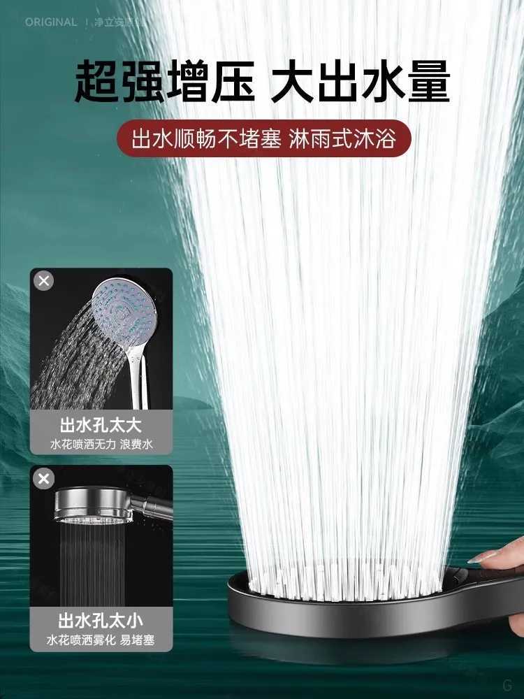 High Pressure 15cm Big Panel Shower Head 3 Modes Adjustable Showerheads with Hose Water Saving Spray Nozzle Bathroom Accessories C251220