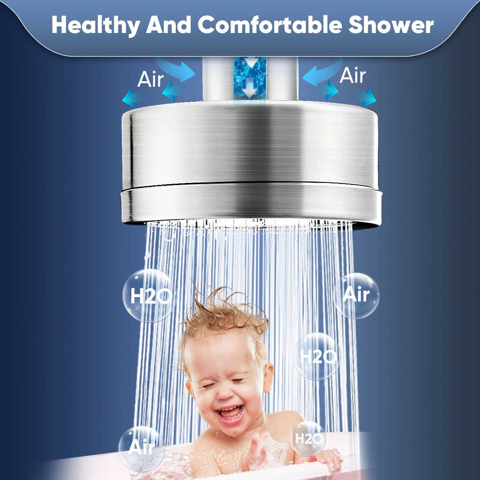 Filtered Shower Head 3 inch Round Rainfall High Pressure Stainless Steel Bath Shower Head Waterfall Full Body Coverage 811537 C251220