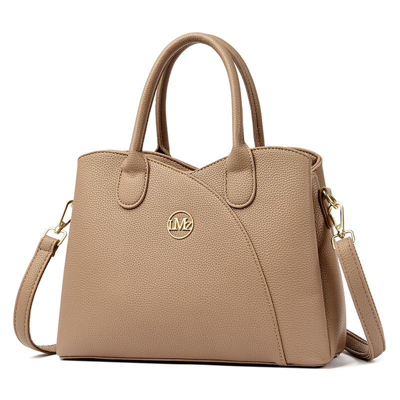 OULAIMEIZI Designer Bag 2025 genuine leather light luxury lady bag mothers cowhide retro fashion tote bag black red khaki blue white