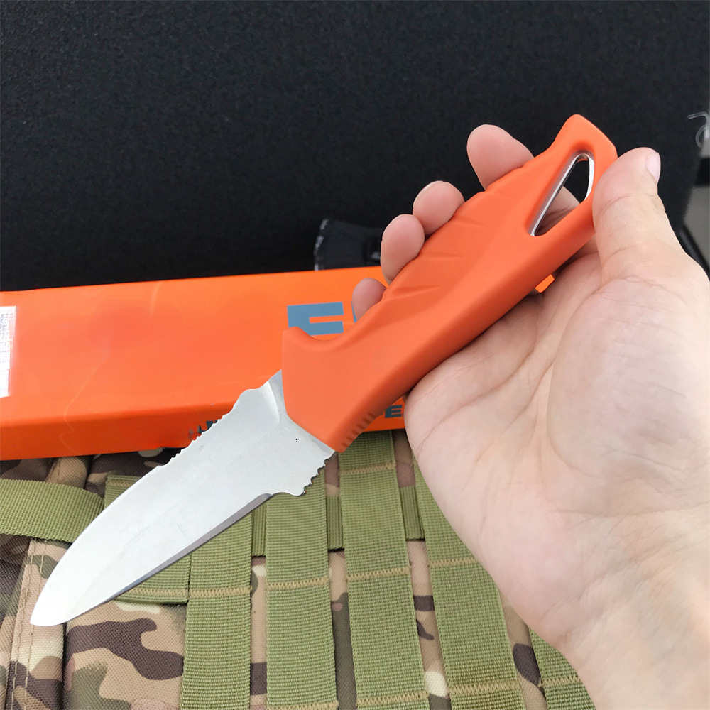 BM 18040 Portable Survival Fixed Blade Knife with Sheath D2 Steel Blade Nylon Fiber Handle EDC Outdoor Adventure Straight Knife