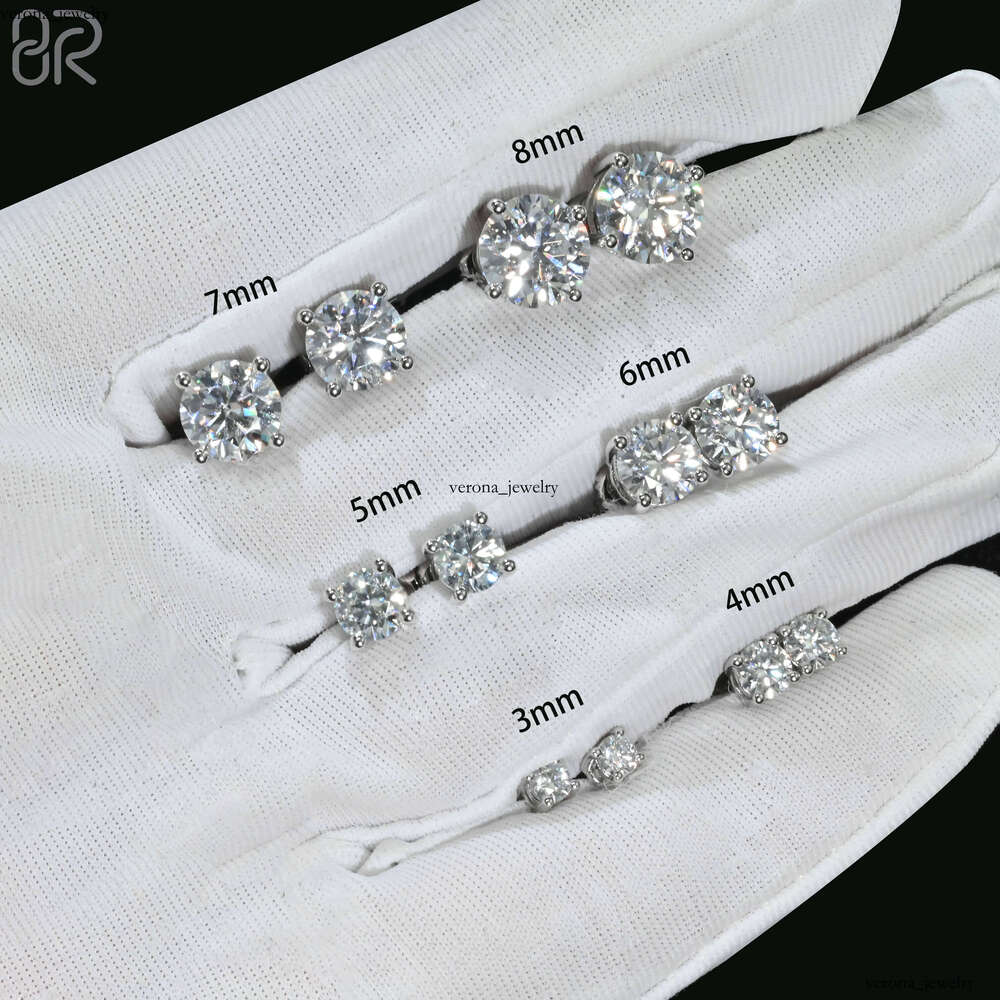 Factory Wholesale Price 14k 18k Gold GIA IGI Certified Round Brilliant Cut Lab Grown VVS Moissanite Fine Jewelry Earrings for Women