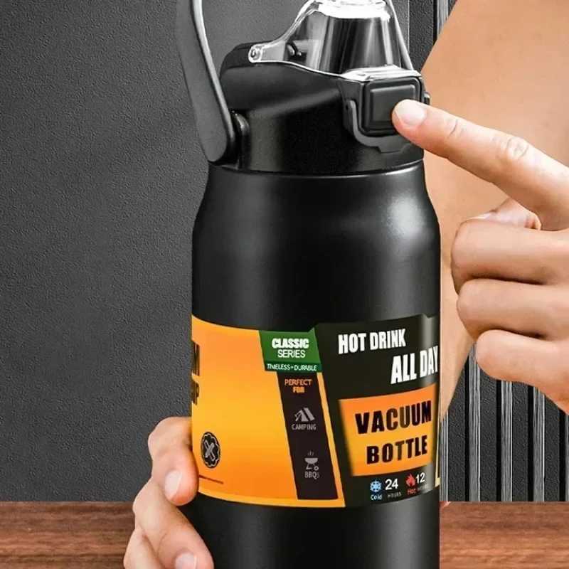 Portable Thermos with Straw 304 Stainless Steel Thermal Mug Tumbler Coffee Cup Sports Vacuum Flasks Cold and Hot Water Bottle H251219 W260226