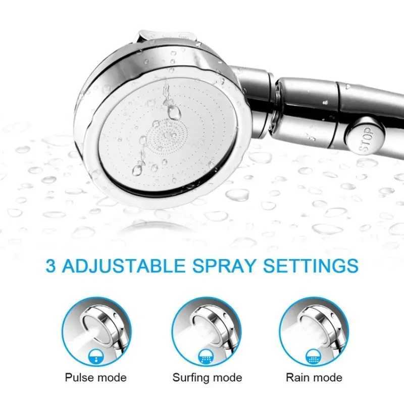3 Spray Setting with ON/OFF Pause Switch 360 Degrees Rotating Handheld Shower Head Adjustable Water Saving Shower Head C251220