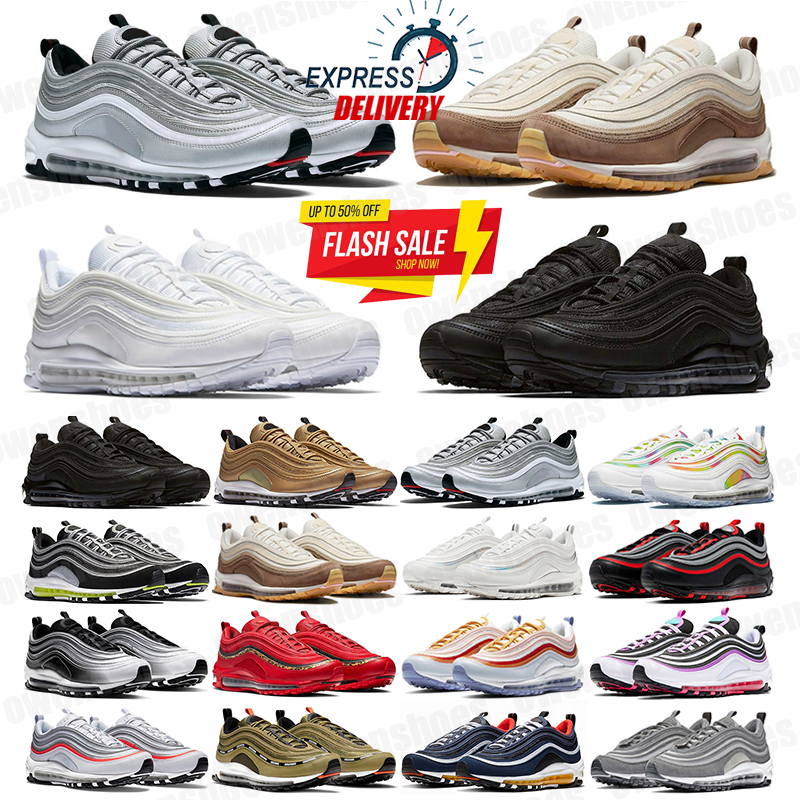 2026 designer shoes 97 97s running shoes men women Triple Black White Sean Wotherspoon Silver Gold Bullet University Red Volt mens outdoors trainers Sneakers 36-47