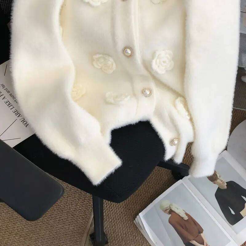 Designer Fashion 2026 Autumn Winter Fashion Womens Cardigan Sweaters Fall Oversized Flower Open Front Knit Sweaters Sweet Cardigan Sweaters for Women - view 6