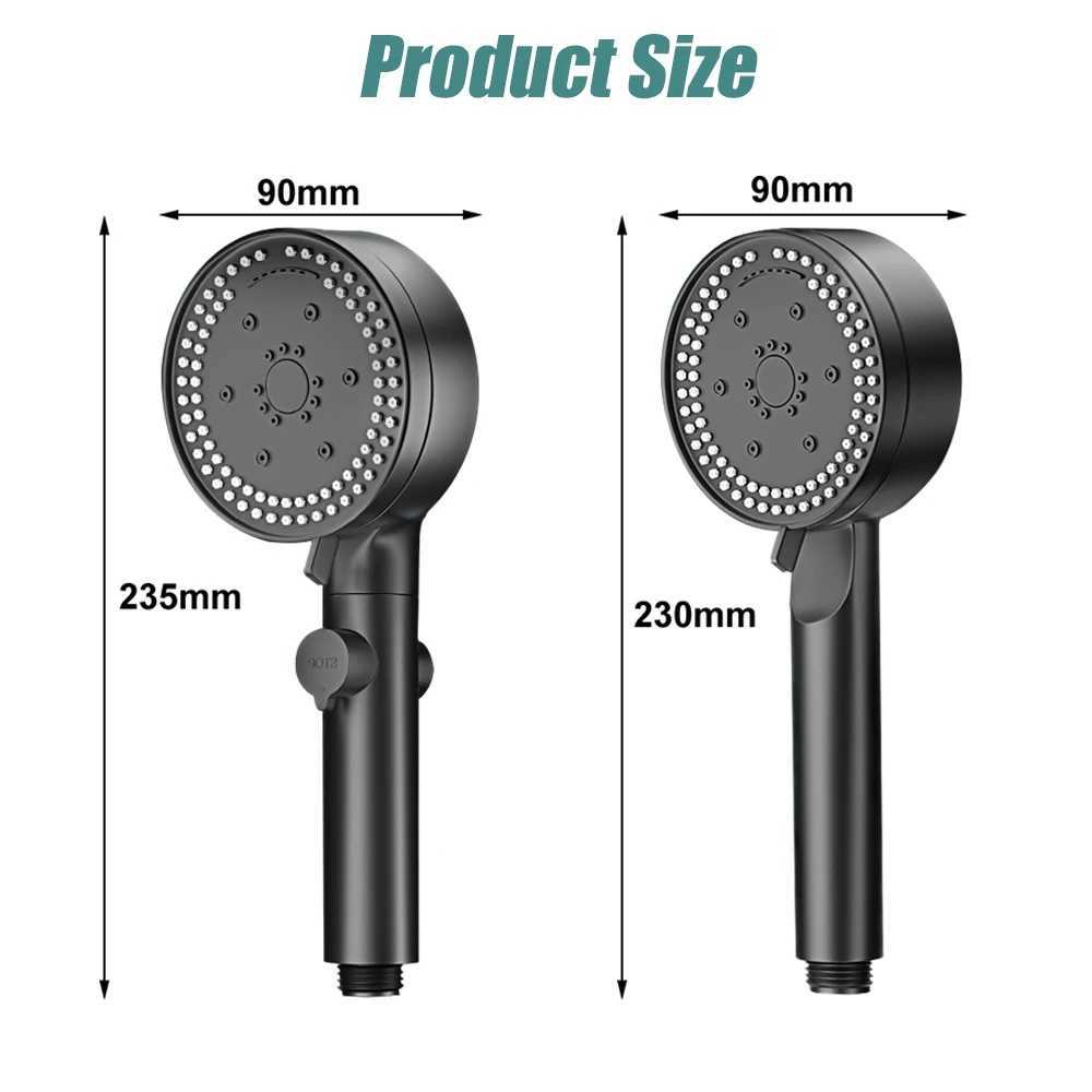 VILOYI 8 Modes High-Pressure Shower Head Fall Resistance Black Handheld Showerhead Water Saving Bathroom Shower Accessories C251220