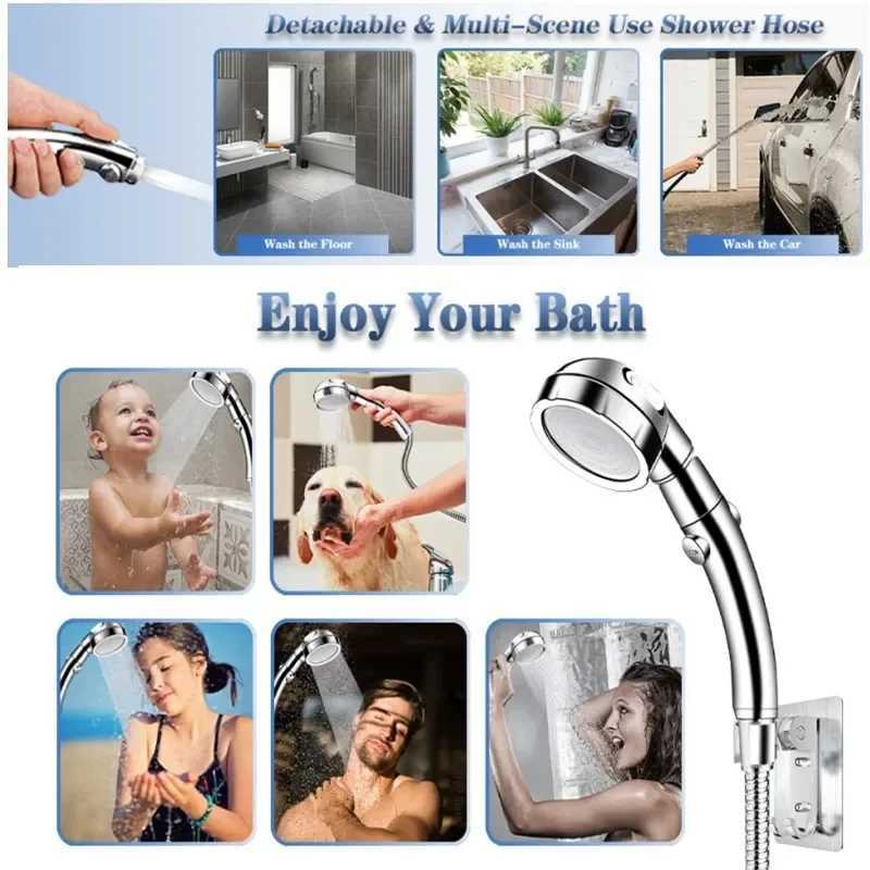 3 Spray Setting with ON/OFF Pause Switch 360 Degrees Rotating Handheld Shower Head Adjustable Water Saving Shower Head C251220