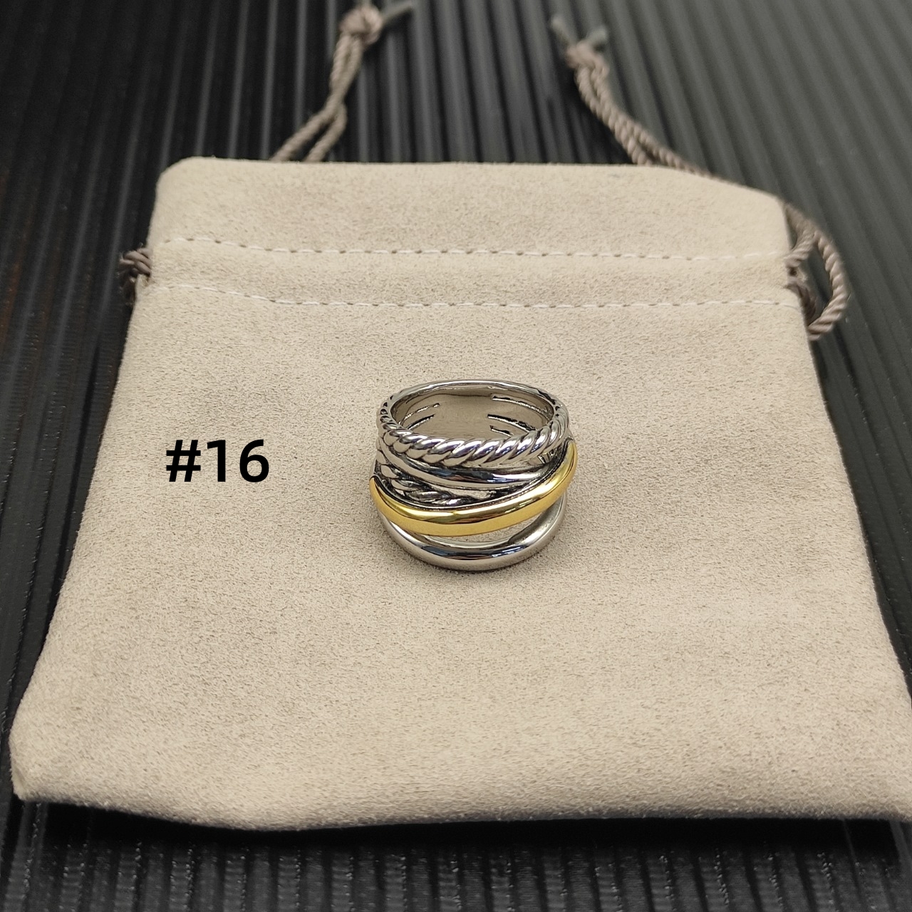 Jewelry 925 sterling silver twisted wire cross X rings classic finger ring