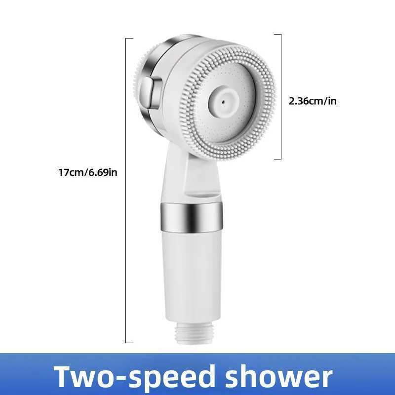 Kids 2-Mode Shower Head - Silicone Massage Brush Built-in Shower Gel Dispenser Soft Water Flow for Toddlers C251220