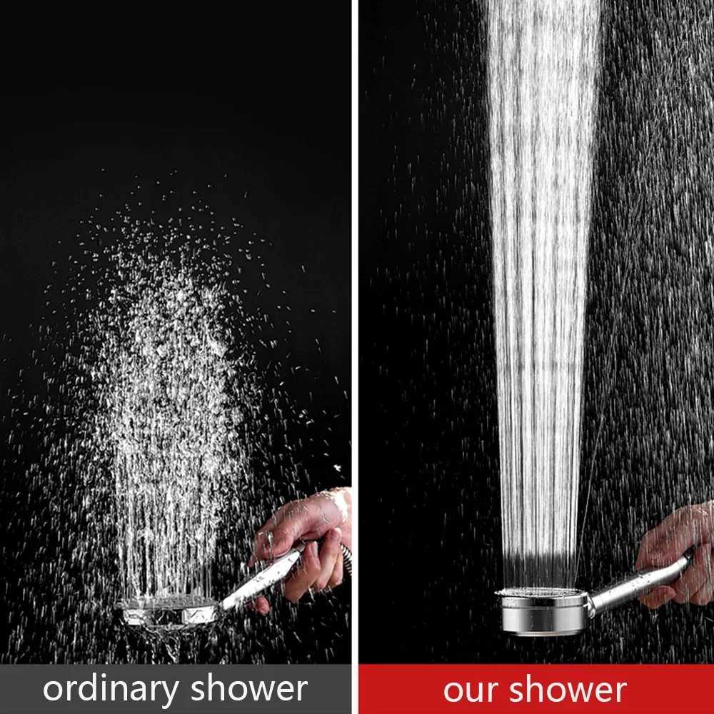 Black Stainless Steel Shower Head Fall resistant Durable High Pressure Showerhead for Bathroom Handheld Water Saving Shower Set C251220