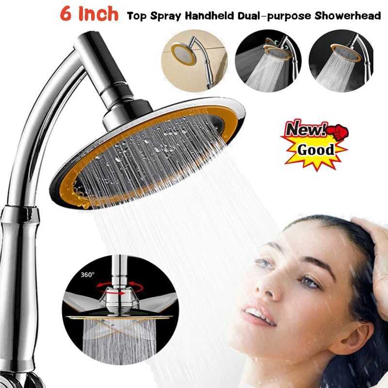6 Inch High Pressure 360 Degrees Rotation Large Round Big Rainfall Sprayer Bathroom Hand Held Shower Head Accessories Faucet Spa C251220