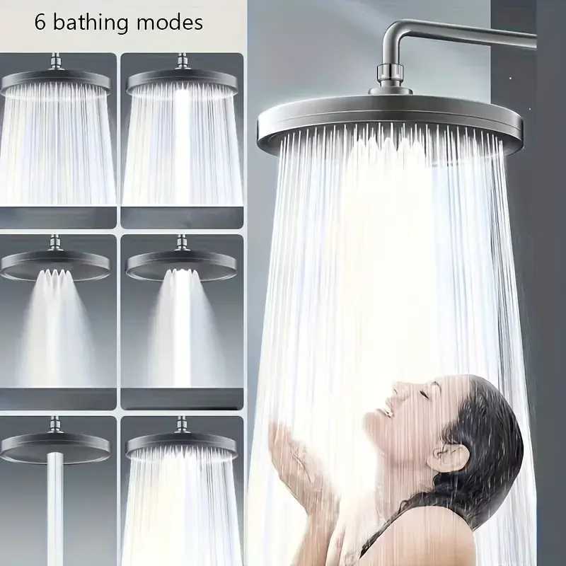 High Pressure Top Rain Shower Heads 6 Modes Rainfall Shower Head Bathroom Shower Faucet Accessories With Filter C251220
